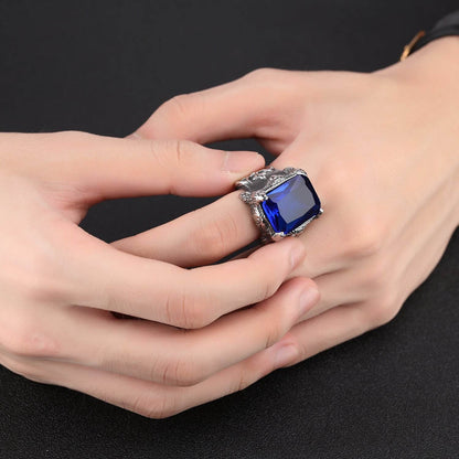 Stylish Titanium Steel Men's Zircon Ring - Trendy Geometric Design 2025 - Buy Center
