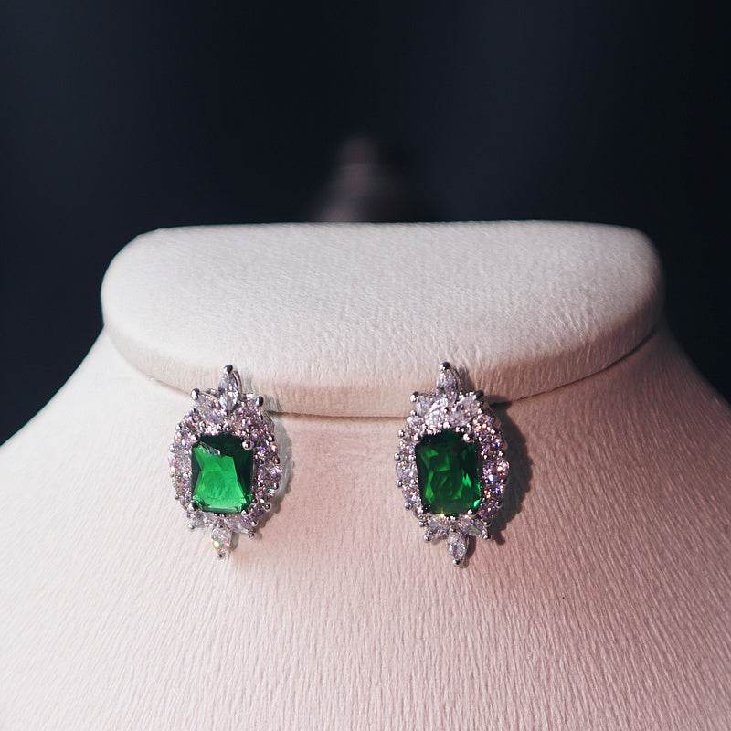 Elegant Dark Green Pendant Necklace & Earrings Set - Fine Jewelry 2025 - Buy Center