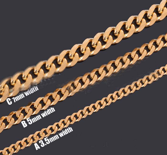 Stainless Steel Six-Sided Keel Chain - Adjustable Modern Men's Jewelry - Buy Center