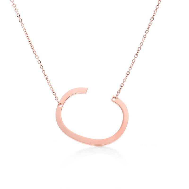 Fabulous Rose Gold Initial Letter Pendant Necklace - Premium K-Gold Design - Buy Center