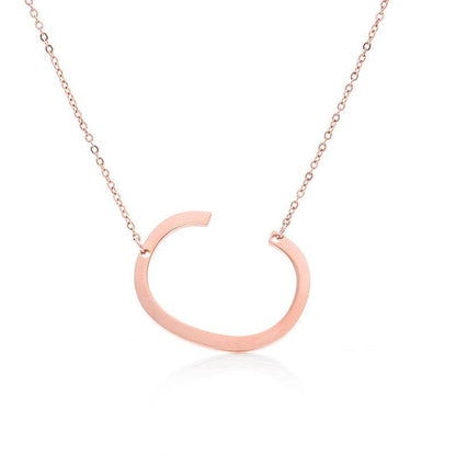 Fabulous Rose Gold Initial Letter Pendant Necklace - Premium K-Gold Design - Buy Center