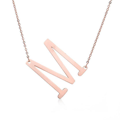 Fabulous Rose Gold Initial Letter Pendant Necklace - Premium K-Gold Design - Buy Center