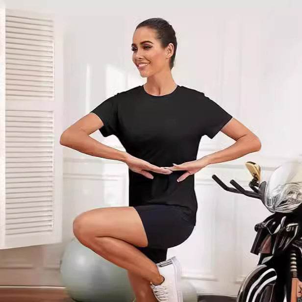European & American Casual T-Shirt for Ladies - Stylish Round Neck Fit - Buy Center