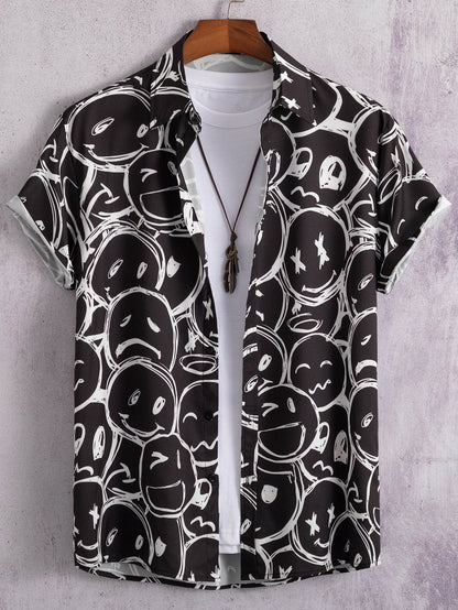Trendy Men's Hawaiian 3D Printed Shirt - Short-Sleeved Cardigan Style - Buy Center