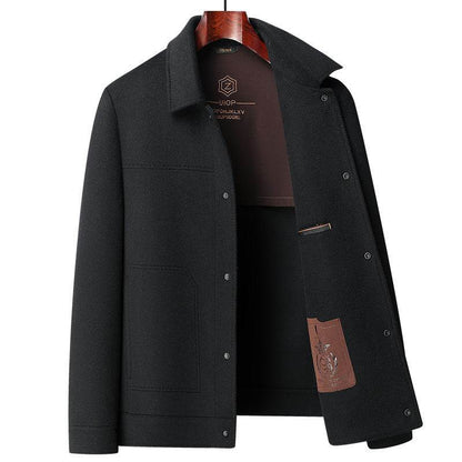 Handmade Wool Polo Collar Jacket - Premium Men's Outerwear for Style - Buy Center
