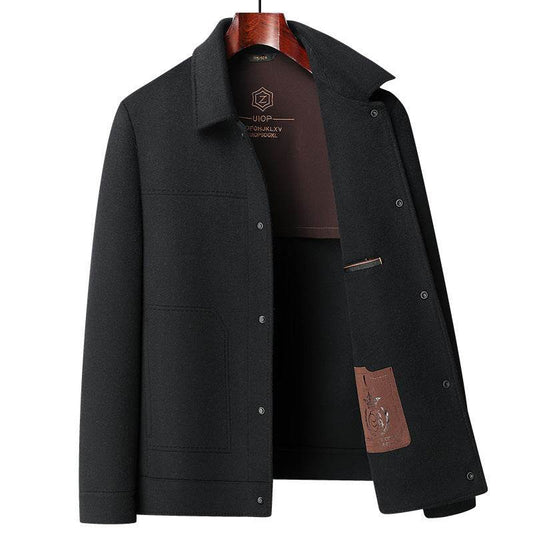 Handmade Wool Polo Collar Jacket - Premium Men's Outerwear for Style - Buy Center