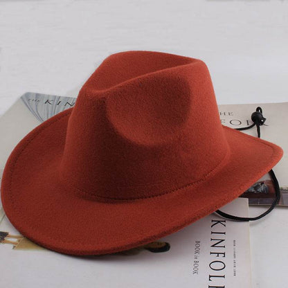 European & American Woolen Cowboy Hat - Stylish Adjustable Fit for All - Buy Center