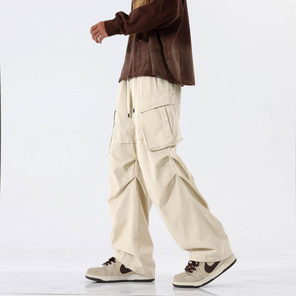 Men's Retro Pleated Cargo Pants - Casual Straight-Leg Styles for 2025 - Buy Center