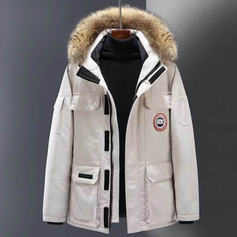Winter Men's Mid-Length Outdoor Coat - Stylish & Warm for Couples - Buy Center