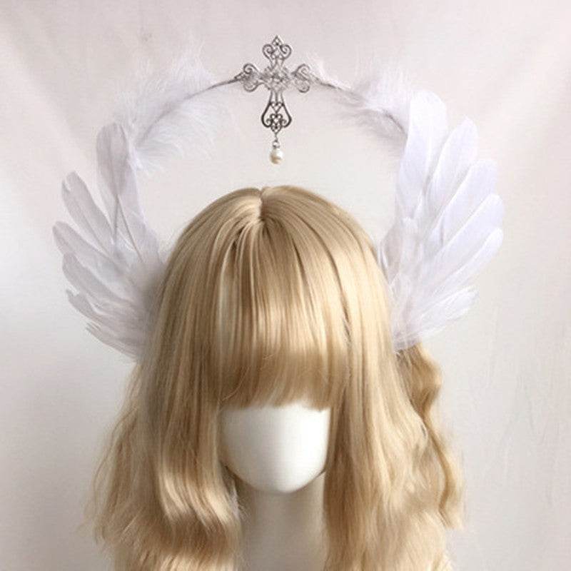 Vintage Wheat Ear Cross Hair Ornament - Elegant Gold & Silver Styles - Buy Center