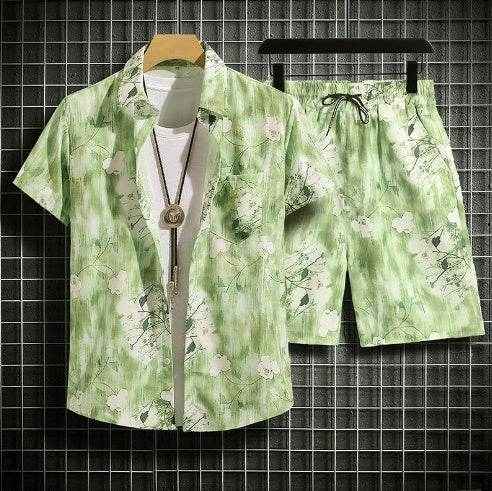 Men's Hawaiian Beach Pants & Shirt Suit - Quick-Dry Casual Set 2025