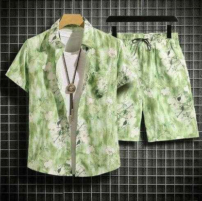 Men's Hawaiian Beach Pants & Shirt Suit - Quick-Dry Casual Set 2025