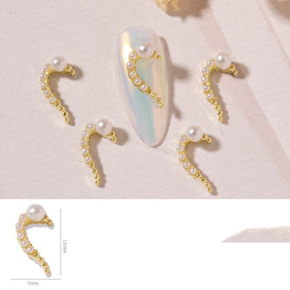 Love Heart Alloy Nail Art Decorations - Rhinestone Jewelry Set 2025 - Buy Center