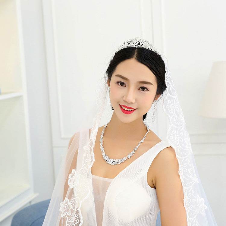 Elegant Bridal Jewelry Set - Diamond Pendant Necklace & Earrings for Weddings - Buy Center