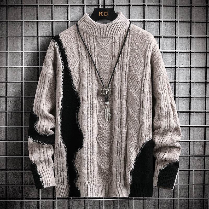 Men's Jacquard Sweater - Stylish Pullover for Autumn & Winter Comfort - Buy Center