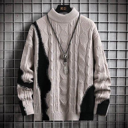 Men's Jacquard Sweater - Stylish Pullover for Autumn & Winter Comfort - Buy Center