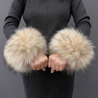 Imitation Rabbit Hair Wristband Cuffs - Cozy & Stylish Winter Accessory - Buy Center