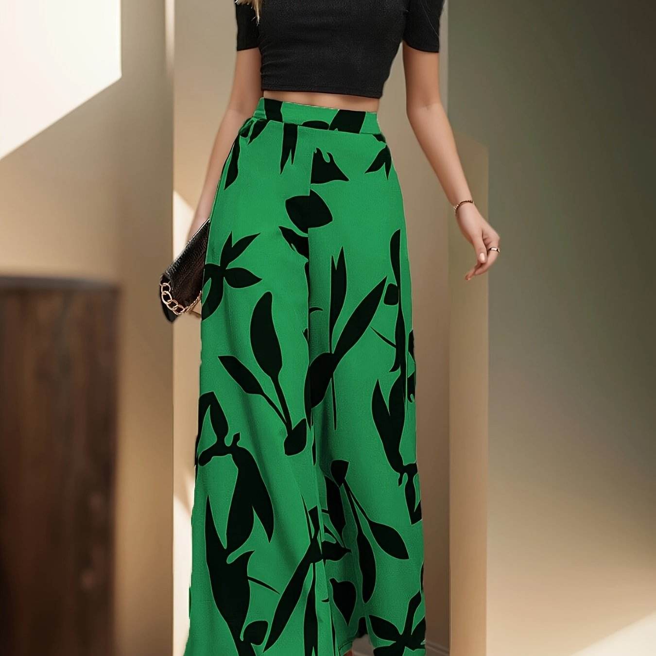 Elegant Leaf Set - 100% Polyester, Geometric Design for Spring/Summer - Buy Center