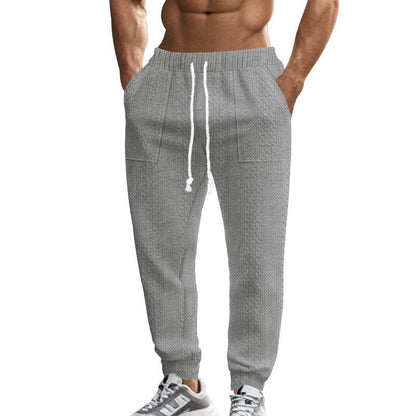Buycenter Men's Casual Knitted Trousers - Breathable, Drawstring, Plus Size - Buy Center