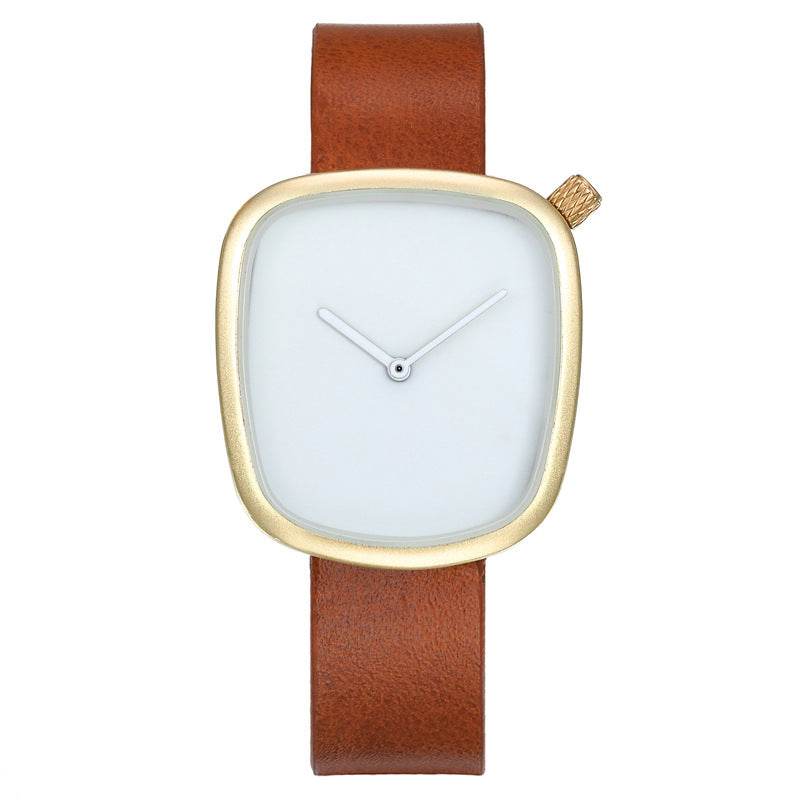 Minimalist Square Quartz Watch for Women - Stylish Faux Leather Strap - Buy Center