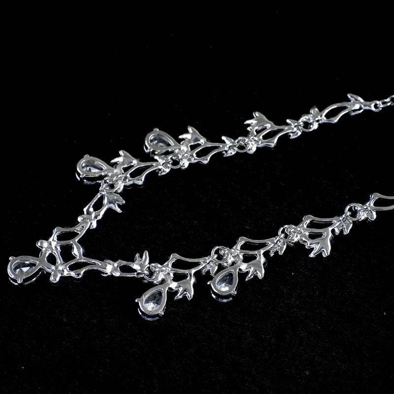 Elegant Simple Zircon Necklace Set - Bridal Jewelry for Modern Korean Brides - Buy Center
