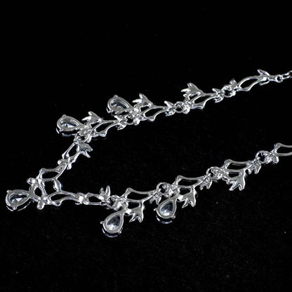 Elegant Simple Zircon Necklace Set - Bridal Jewelry for Modern Korean Brides - Buy Center
