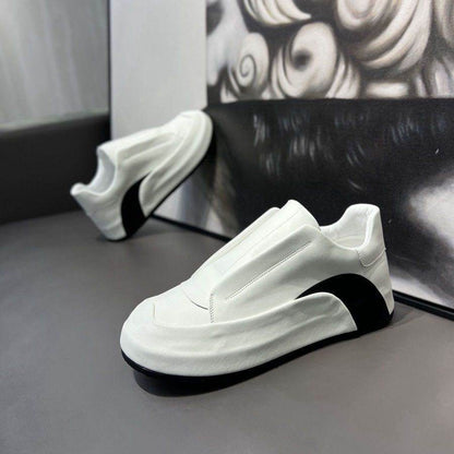 Genuine Leather Slip-On Casual Running Shoes - Breathable & Stylish Comfort - Buy Center