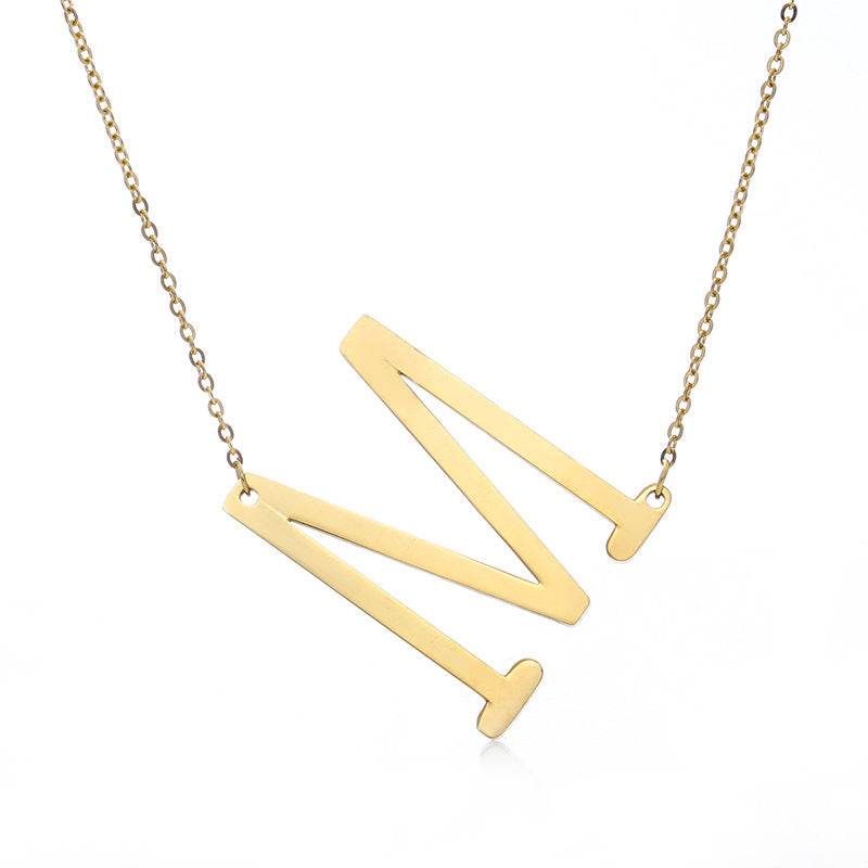 Fabulous Rose Gold Initial Letter Pendant Necklace - Premium K-Gold Design - Buy Center