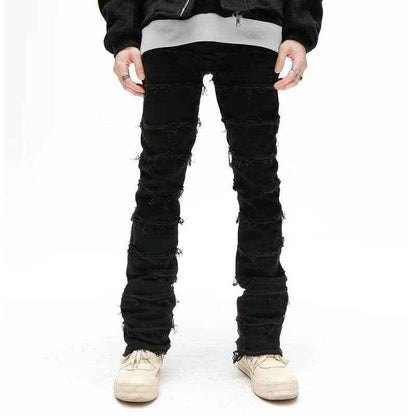 American Personality Jeans - Hip Hop Zipper Design with Tassels