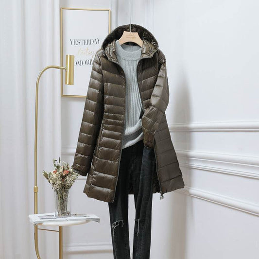 Women's Casual Hooded Down Jacket - Warm, Stylish Padded Outerwear - Buy Center