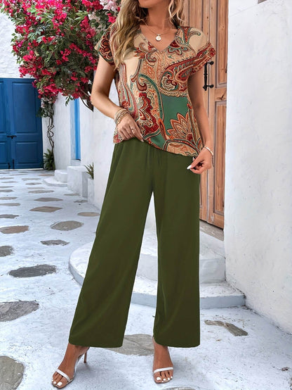 Elegant Floral Women’s Pantsuit - Casual Summer Outfit 196 - Buy Center