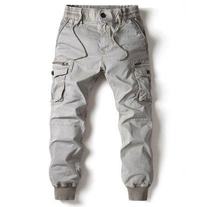 Solid Color Men's Cargo Pants - Multi-Pocket Ankle Style for Comfort - Buy Center