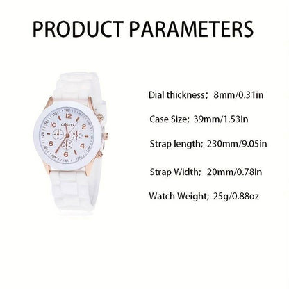 Buy Center Women's Imitation Leather Watch Set - Elegant Jewelry Bundle - Buy Center