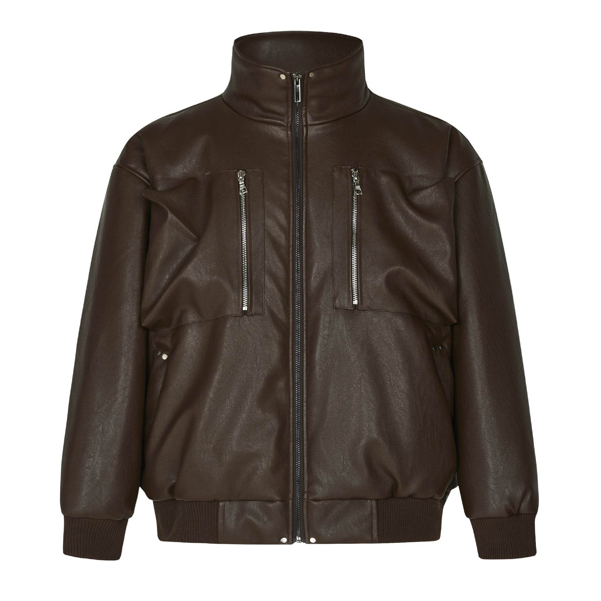Women's Vintage Leather Coat - Stylish Loose Fit PU Jacket for 2025 - Buy Center