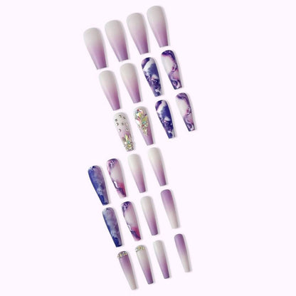Floral Glitter Nail Set - Easy Application & Long-Lasting Shine - Buy Center