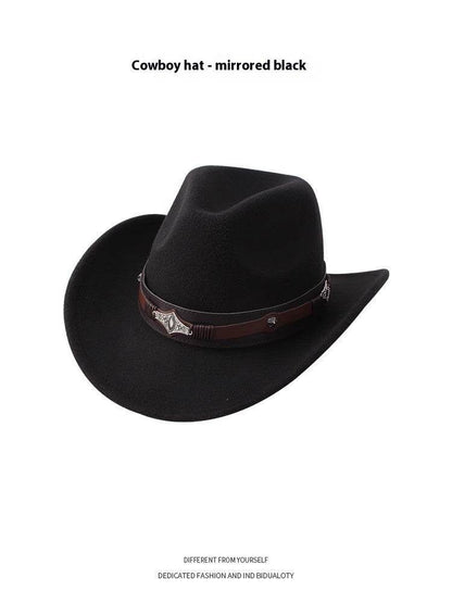 European & American Woolen Cowboy Hat - Stylish Adjustable Fit for All - Buy Center