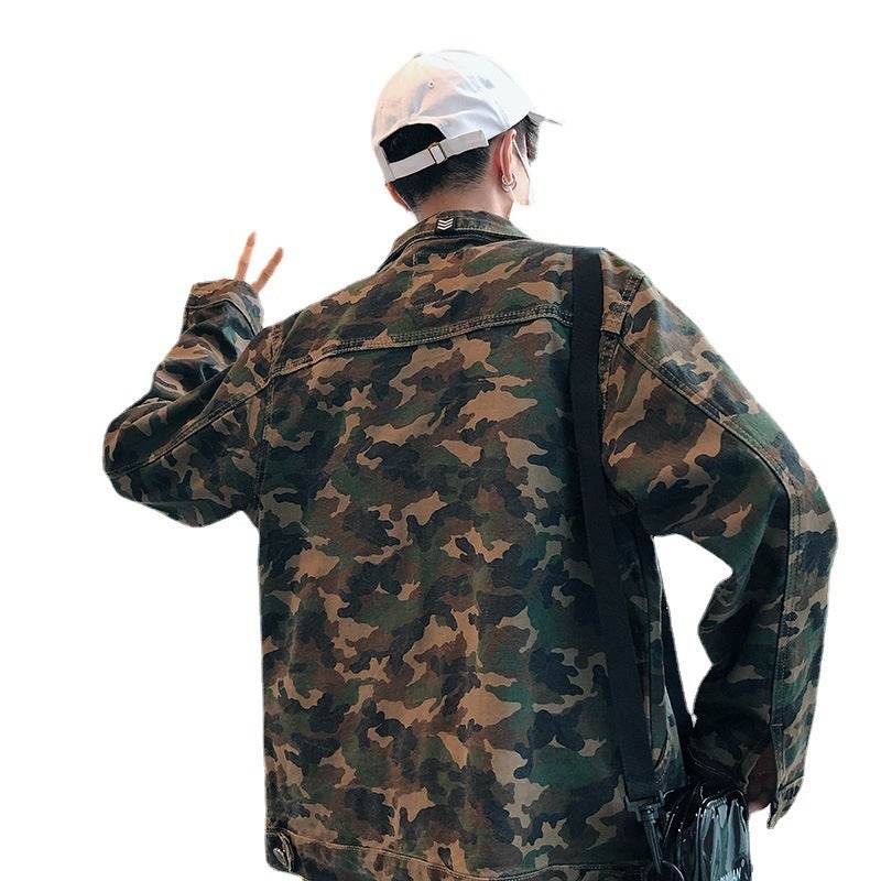 Buycenter Men's Camouflage Denim Jacket - Stylish Autumn Coat for All Sizes - Buy Center
