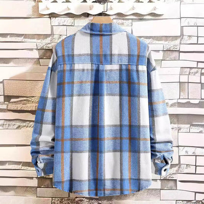 Buycenter Men's Autumn Plaid Coat - Trendy Loose Fit Blazer for Fall - Buy Center