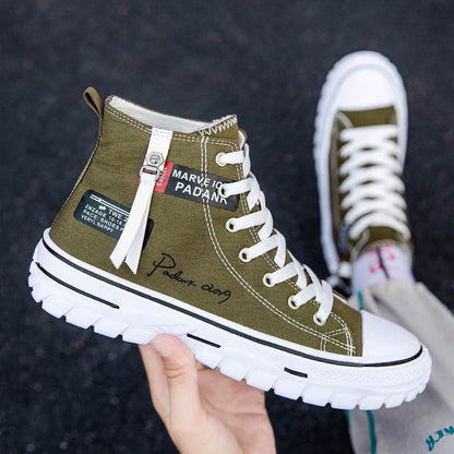 Casual Men's High Top Canvas Sneakers - Stylish Vulcanize Shoes 2025 - Buy Center