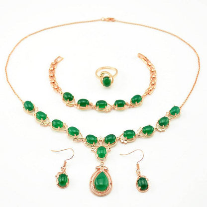 Elegant Natural Chalcedony Jewelry Set - Earrings & Hand Decoration - Buy Center