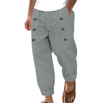 Hawaii Beach Men's Cotton Linen Trousers - Stylish Casual Pants 2025 - Buy Center