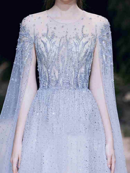 High-End A-Line Evening Dress for Engagement - Elegant U-Neck Style - Buy Center