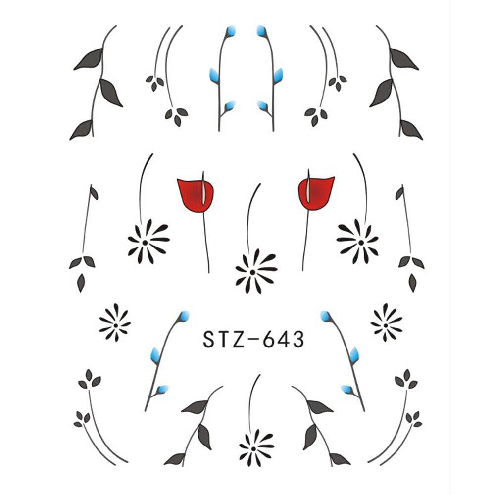 Butterfly Flower Nail Art Stickers - DIY Water Transfer Decals for Manicures - Buy Center