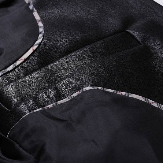 Men's Plus Size PU Leather Jacket - Modern One Button Business Style - Buy Center