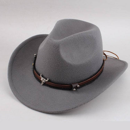 European & American Woolen Cowboy Hat - Stylish Adjustable Fit for All - Buy Center