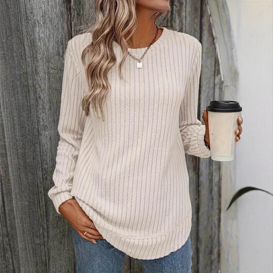 European & American Loose Crew Neck Top - Stylish Casual Women’s Pullover - Buy Center