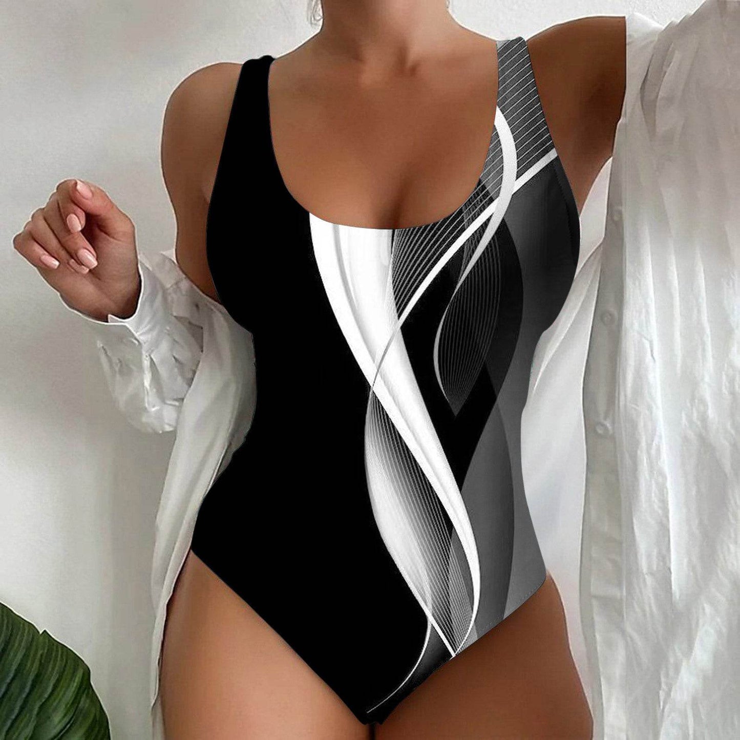 Women’s Seaside Beach Swimsuit - 3D Contrast Stylish One-Piece S-4XL - Buy Center