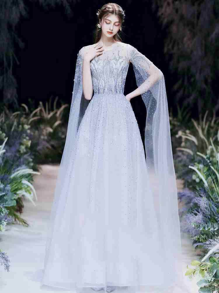 High-End A-Line Evening Dress for Engagement - Elegant U-Neck Style - Buy Center