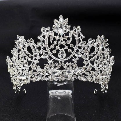 Elegant Flower Horse Eye Tiara - Gold Plated Wedding Crown Jewelry - Buy Center