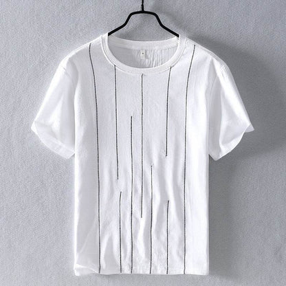 Buycenter Men's Striped T-Shirt - Casual Slim Fit, Short Sleeve Style - Buy Center